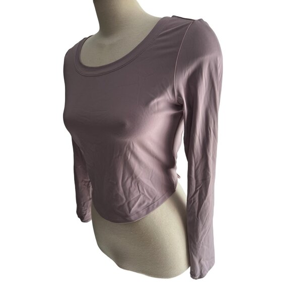 Halara Backless Cut Out Tie Back Long Sleeve Workout Shirt Round Neck Sz Large W - Picture 6 of 12